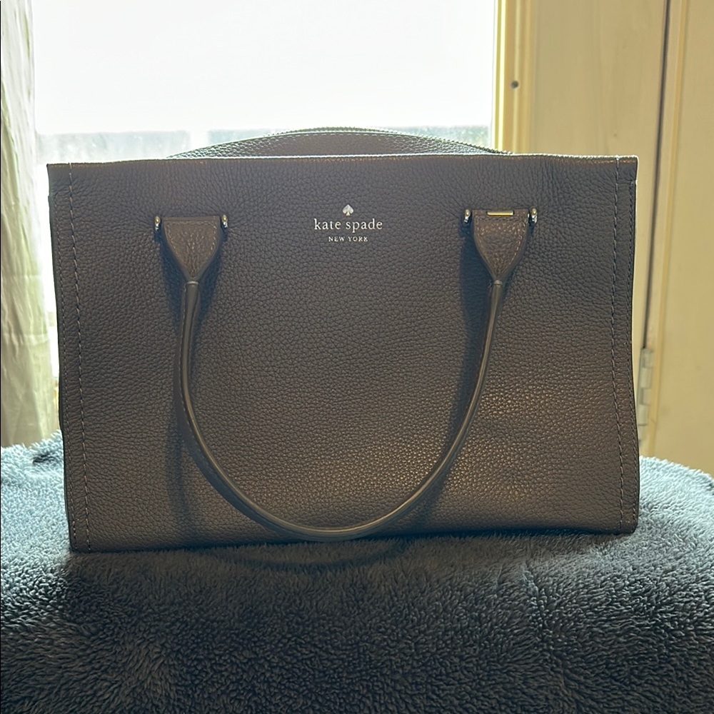 Kate Spade Gray Leather Tote Bag